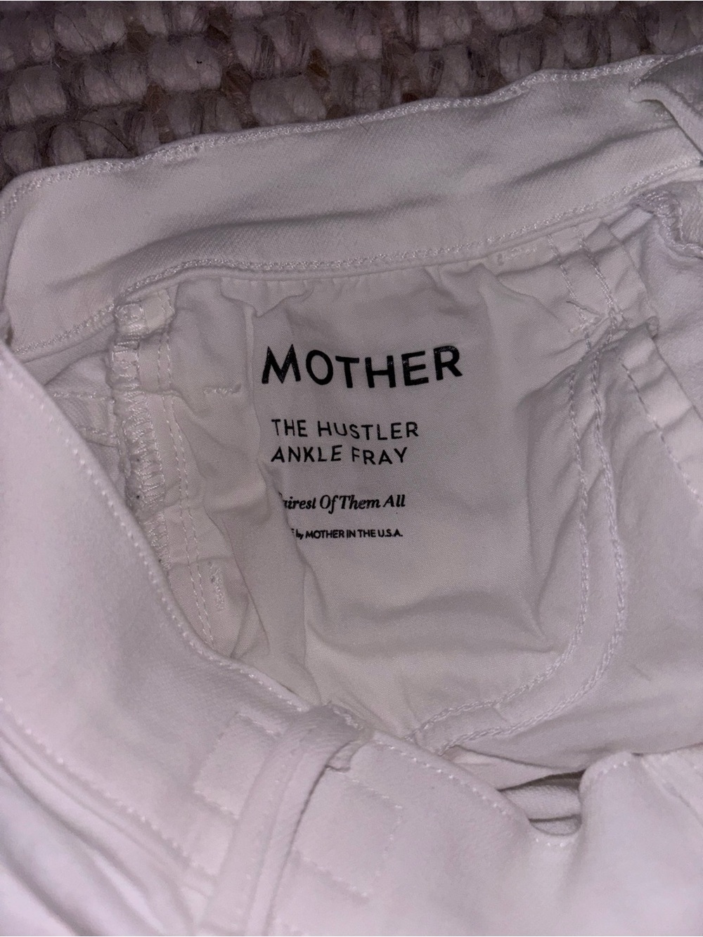 MOTHER The Hustler White Straight-Leg Frayed Hem Pants - Picture 4 of 8